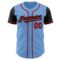 Custom Light Blue Black-Red Authentic Two Tone Baseball Jersey