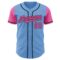 Custom Light Blue Pink-Black Authentic Two Tone Baseball Jersey