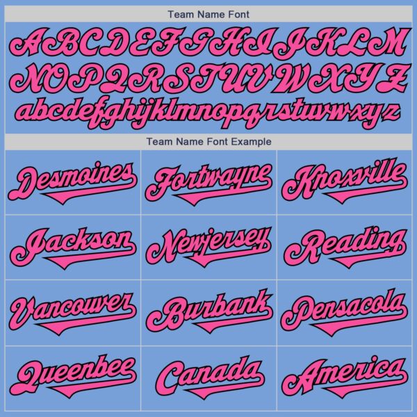 Custom Light Blue Pink-Black Authentic Two Tone Baseball Jersey