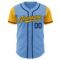 Custom Light Blue Gold-Navy Authentic Two Tone Baseball Jersey