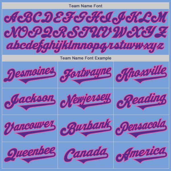 Custom Light Blue Purple-Pink Authentic Two Tone Baseball Jersey