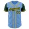 Custom Light Blue Green-Gold Authentic Two Tone Baseball Jersey