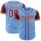 Custom Light Blue Crimson-White Authentic Two Tone Baseball Jersey