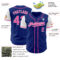Custom Royal Pink-White Authentic Two Tone Baseball Jersey