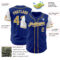 Custom Royal Old Gold-White Authentic Two Tone Baseball Jersey