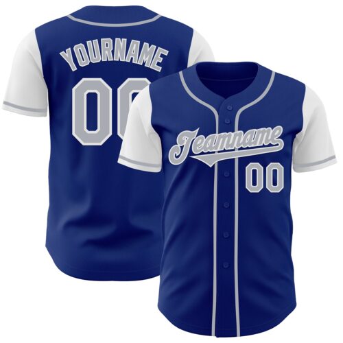 TwoTone0827 Custom Royal Gray-White Authentic Two Tone Baseball Jersey