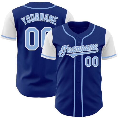 TwoTone0828 Custom Royal Light Blue-White Authentic Two Tone Baseball Jersey