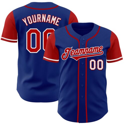 TwoTone0830 Custom Royal Red-White Authentic Two Tone Baseball Jersey