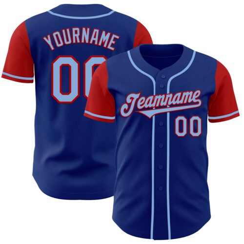 TwoTone0832 Custom Royal Light Blue-Gold Authentic Two Tone Baseball Jersey