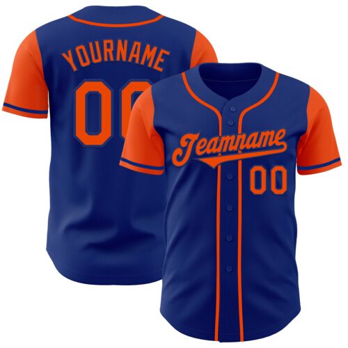 TwoTone0835 Custom Royal Orange Authentic Two Tone Baseball Jersey