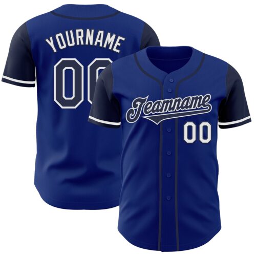TwoTone0836 Custom Royal Navy-White Authentic Two Tone Baseball Jersey