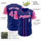Custom Royal Pink-White Authentic Two Tone Baseball Jersey