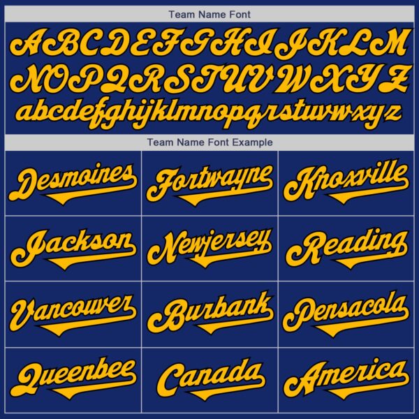 Custom Royal Gold-Black Authentic Two Tone Baseball Jersey