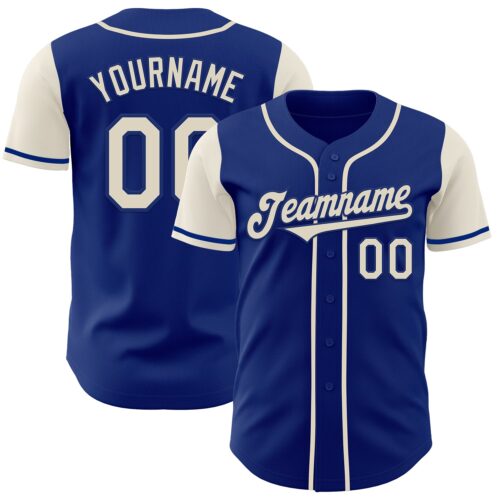 TwoTone0848 Custom Royal Cream Authentic Two Tone Baseball Jersey