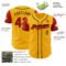 Custom Gold Red-Black Authentic Two Tone Baseball Jersey