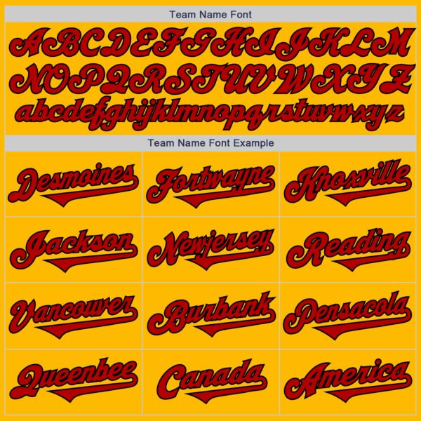 Custom Gold Red-Black Authentic Two Tone Baseball Jersey
