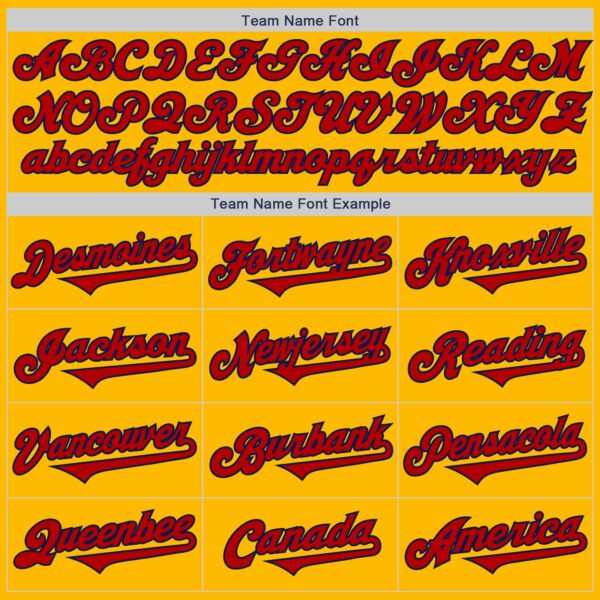 Custom Gold Red-Navy Authentic Two Tone Baseball Jersey