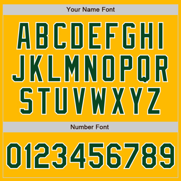Custom Gold Green-White Authentic Two Tone Baseball Jersey