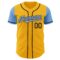 Custom Gold Light Blue-Black Authentic Two Tone Baseball Jersey