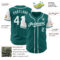 Custom Teal White Authentic Two Tone Baseball Jersey