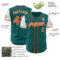 Custom Teal Orange-White Authentic Two Tone Baseball Jersey