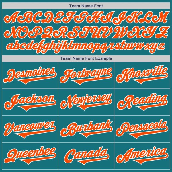 Custom Teal Orange-White Authentic Two Tone Baseball Jersey