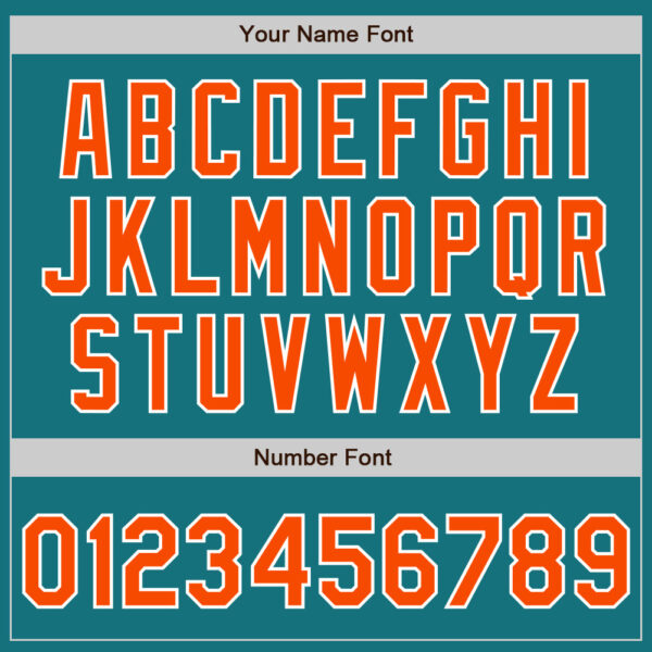 Custom Teal Orange-White Authentic Two Tone Baseball Jersey