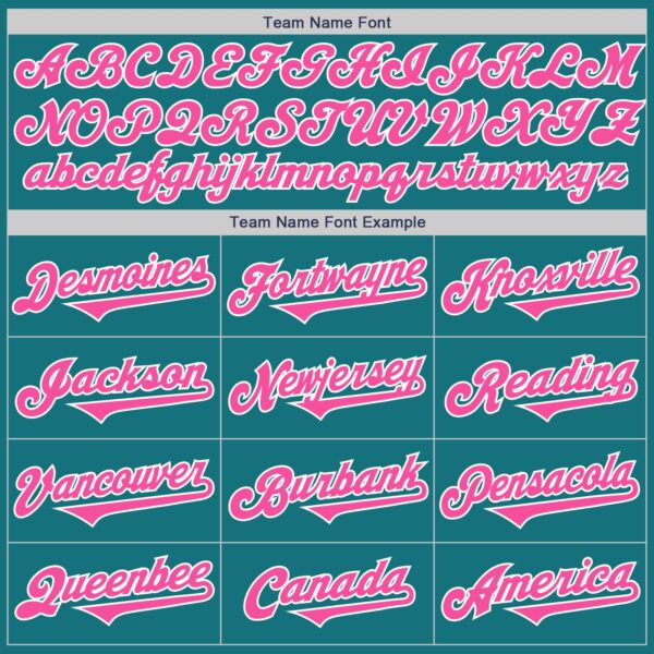 Custom Teal Pink-White Authentic Two Tone Baseball Jersey