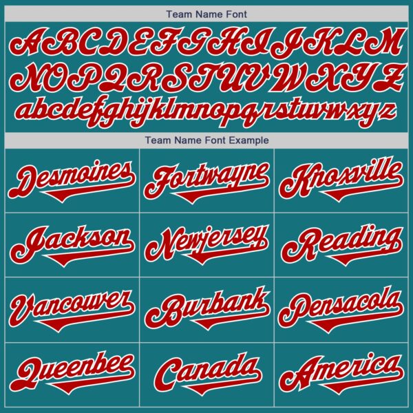 Custom Teal Red-White Authentic Two Tone Baseball Jersey