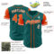 Custom Teal Orange-White Authentic Two Tone Baseball Jersey