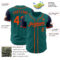 Custom Teal Orange-Navy Authentic Two Tone Baseball Jersey