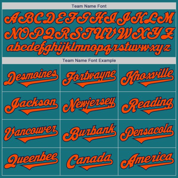 Custom Teal Orange-Navy Authentic Two Tone Baseball Jersey