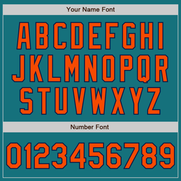 Custom Teal Orange-Navy Authentic Two Tone Baseball Jersey