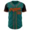 Custom Teal Orange-Black Authentic Two Tone Baseball Jersey