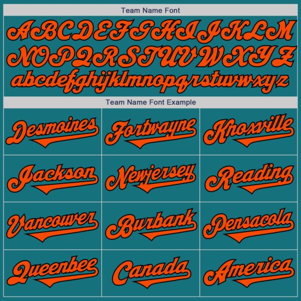 Custom Teal Orange-Black Authentic Two Tone Baseball Jersey