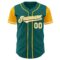 Custom Teal White-Gold Authentic Two Tone Baseball Jersey