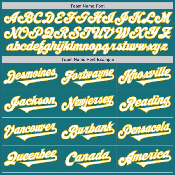 Custom Teal White-Gold Authentic Two Tone Baseball Jersey