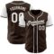 Custom Brown White Authentic Two Tone Baseball Jersey
