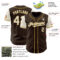 Custom Brown Cream-Old Gold Authentic Two Tone Baseball Jersey