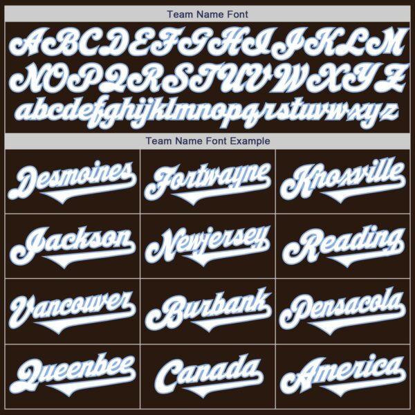 Custom Brown White-Light Blue Authentic Two Tone Baseball Jersey