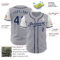 Custom Gray Navy-White Authentic Two Tone Baseball Jersey