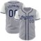 Custom Gray Navy-White Authentic Two Tone Baseball Jersey