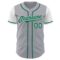 Custom Gray Kelly Green-White Authentic Two Tone Baseball Jersey