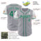 Custom Gray Kelly Green-White Authentic Two Tone Baseball Jersey