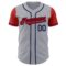 Custom Gray Red-Navy Authentic Two Tone Baseball Jersey