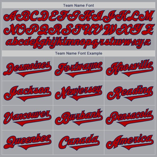 Custom Gray Red-Navy Authentic Two Tone Baseball Jersey