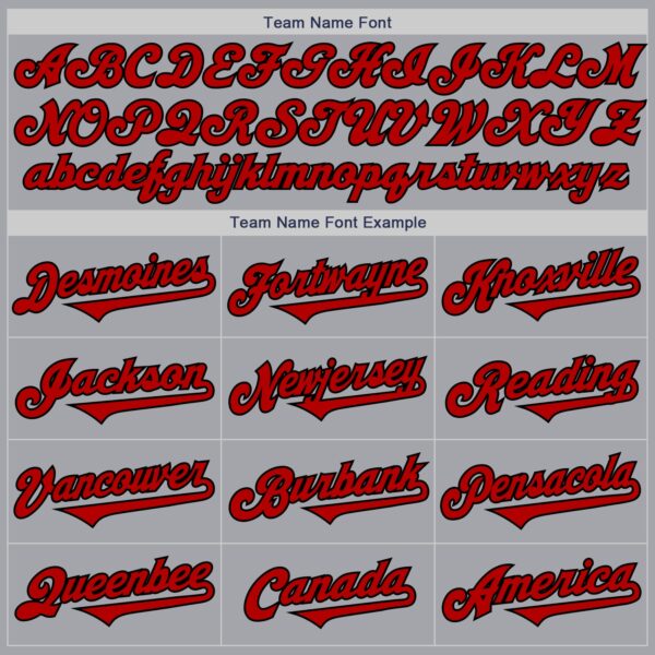 Custom Gray Red-Black Authentic Two Tone Baseball Jersey
