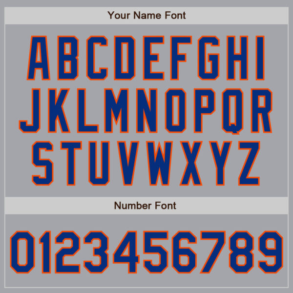 Custom Gray Royal-Orange Authentic Two Tone Baseball Jersey