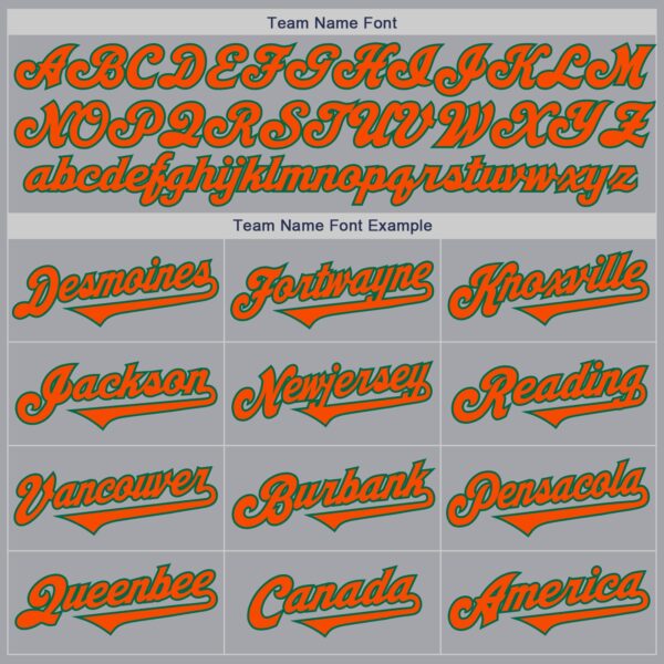 Custom Gray Orange-Kelly Green Authentic Two Tone Baseball Jersey
