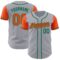 Custom Gray Orange-Kelly Green Authentic Two Tone Baseball Jersey